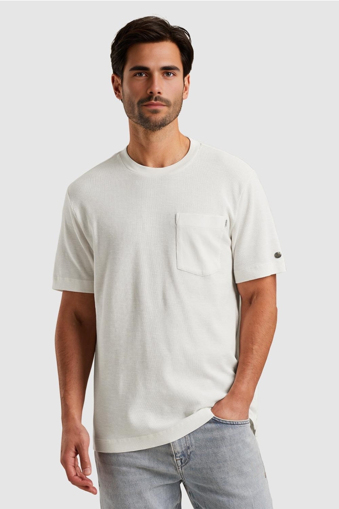 T SHIRT MET WAFELSTRUCTUUR CTSS2504582 7002 SNOW WHITE